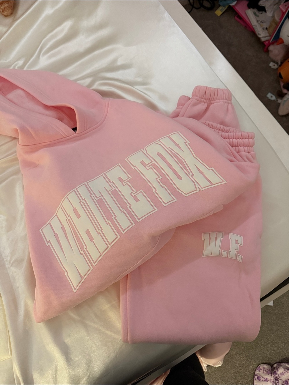 White Fox Boutique Pink Hoodie & Jogger Set